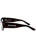 Balenciaga Eyewear Havana Rectangular Eyeglasses Red Black