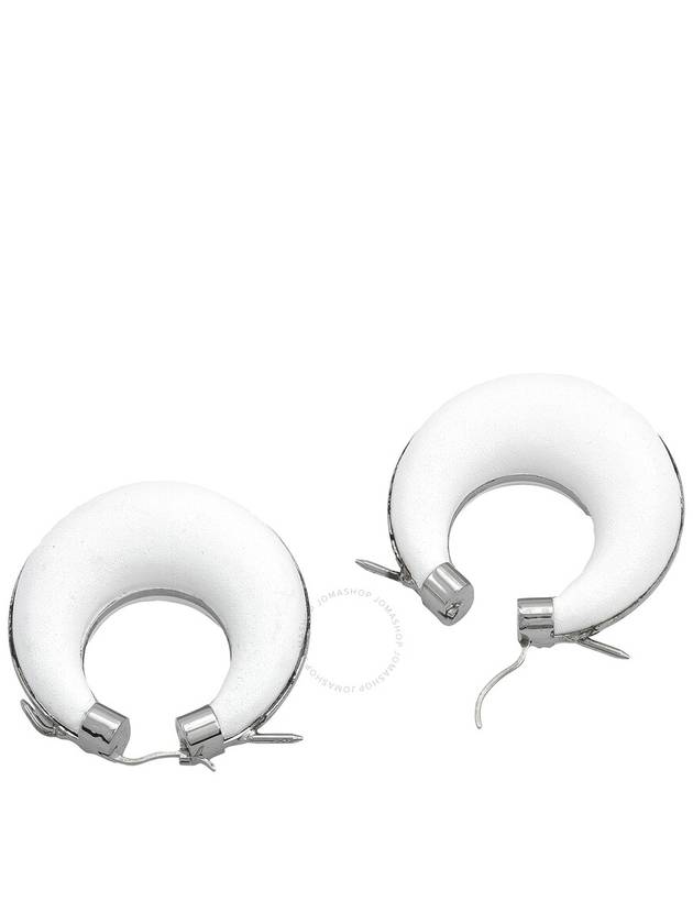 Burberry Burberry Ladies White Leather Hoop Earrings
