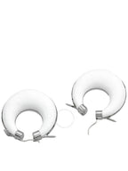 Burberry Burberry Ladies White Leather Hoop Earrings