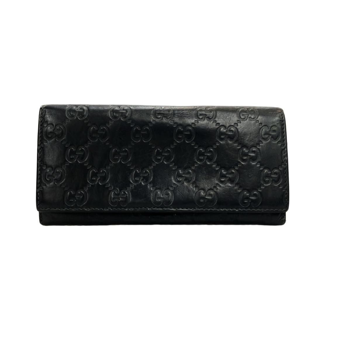 GUCCI Guccissima Avel Continental Flap Wallet Black IT6BCY4WJZR4