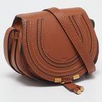 Chloe Brown Leather Mini Marcie Crossbody Bag