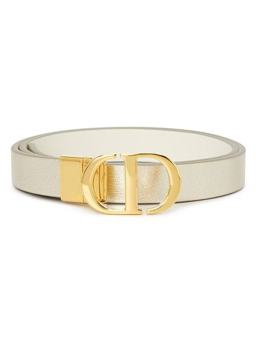 30 Montaigne 20mm Smooth Calfskin Reversible Belt Latte Dior