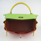 Hermes Kelly 32cm Togo red/green/yellow silver