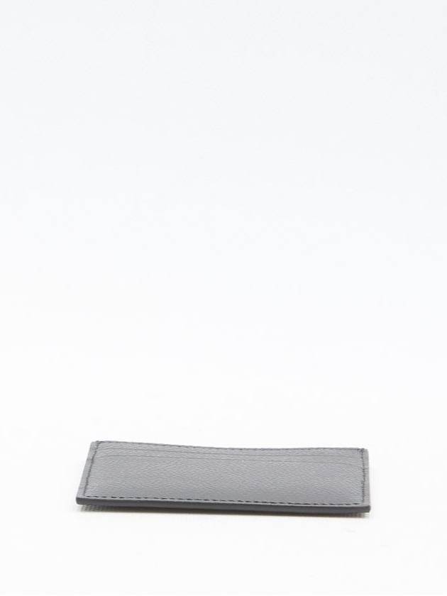 Balenciaga Logo Printing Leather Card Wallet Black