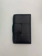 Bottega Veneta Intrecciato Flap Card Wallet Black