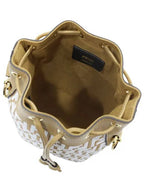 Fendi Mon Tresor Raffia Small Bucket Bag White