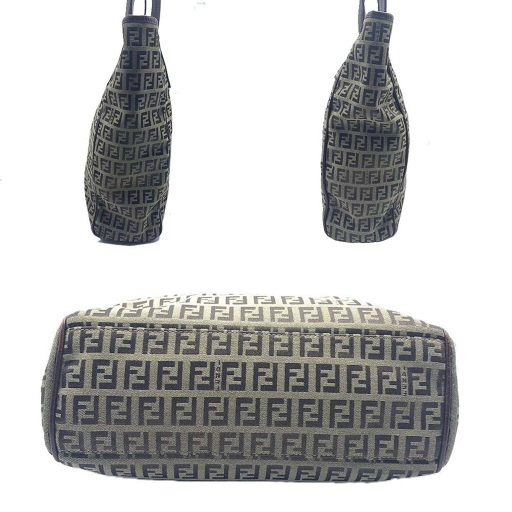 Fendi Canvas Leather Handbag Tote Bag ()