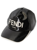 Fendi Logo Printed Baseball Ball Cap Black