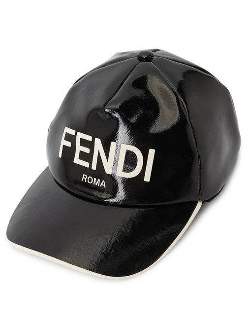 Fendi Logo Printed Baseball Ball Cap Black