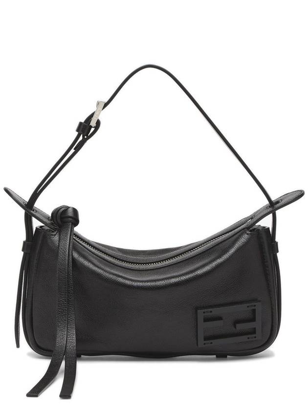 Fendi Simply Mini Leather Shoulder Bag Black