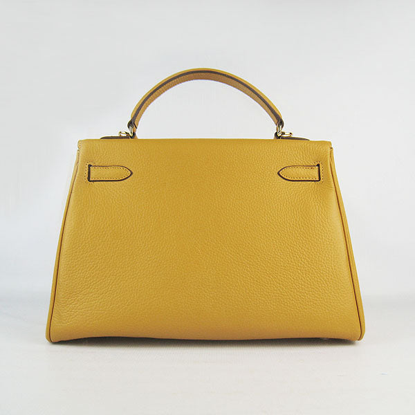 Hermes Kelly 32cm Togo Leather Handbag 6108 Yellow Golde
