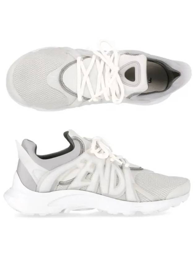 Fendi 3D Rubber Logo Low Top Sneakers White