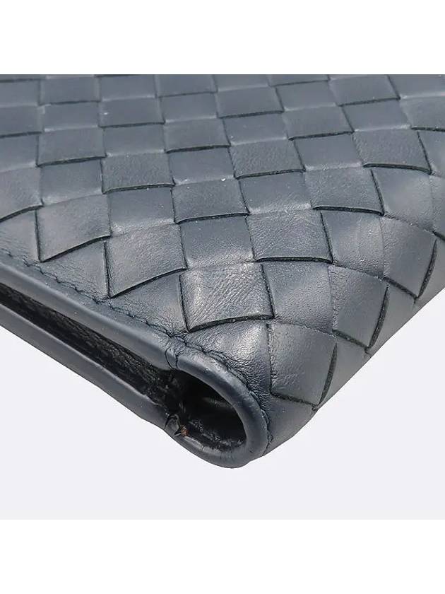 Bottega Veneta 113993 Intrecciato navy color 8 credit card half wallet