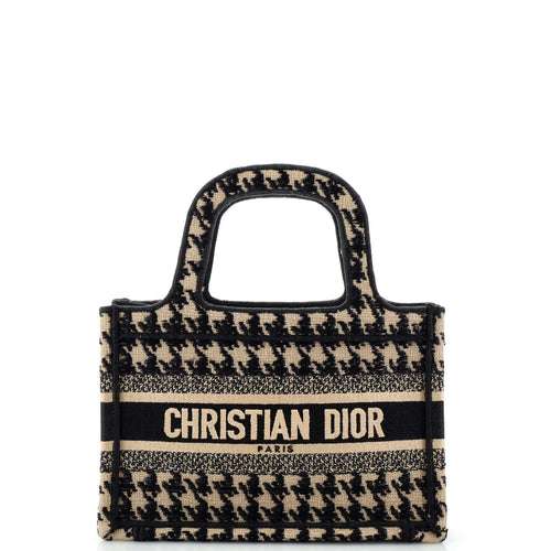 Dior Book Tote Houndstooth Canvas Mini