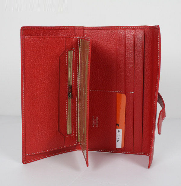 Hermes Wallet H2035 Wallet Lambskin Red