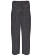 Balenciaga crop detail straight pants gray