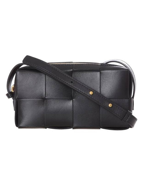 Bottega Veneta Intrecciato Cassette Leather Mini Cross Bag Black