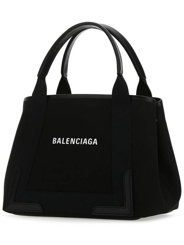 Balenciaga Cabas Logo Canvas Small Tote Bag Black