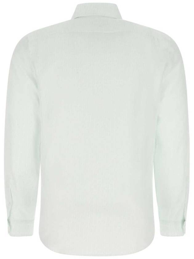 Fendi Men's Micro FF Karligraphy Silk Long Sleeve Shirt White
