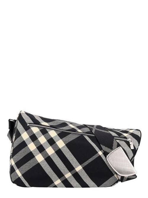 Burberry Shield Check Large Messenger Bag Black