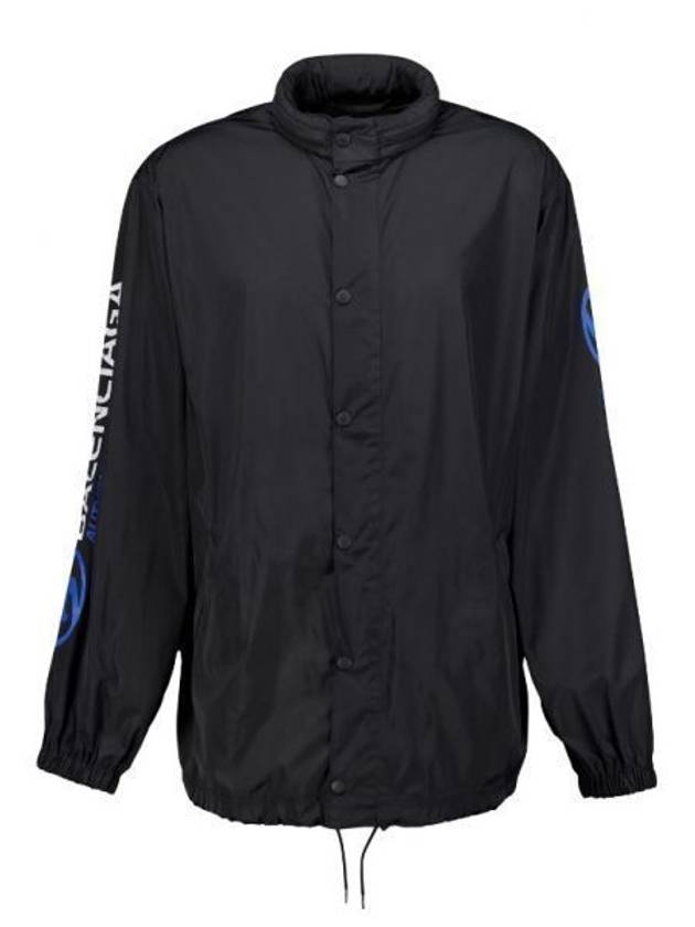 Balenciaga Logo Nylon Windbreaker Black