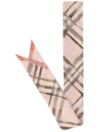 Burberry Skinny Reversible Check Silk Scarf Teacup