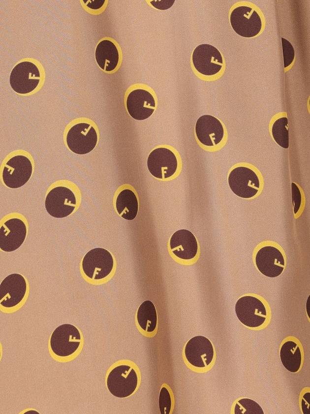 Fendi Printed Silk Twill Shirt Light Brown