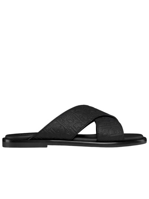 Oblique Alias Gravity Leather Slippers Black Dior