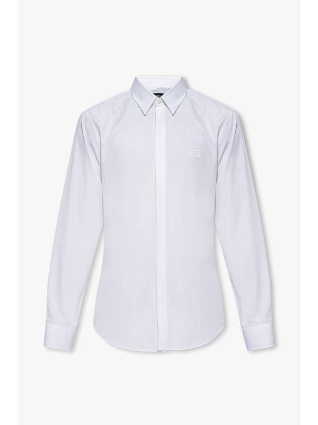 Fendi Men's Cotton Long Sleeve Shirt White