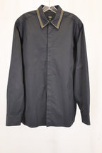 Fendi Italian-Style Collar Shirt In Black Cotton