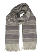 CELINE Logo Linen Muffler Grey