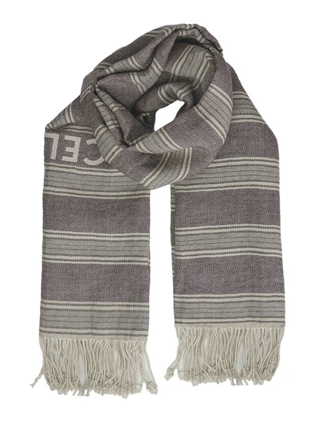 CELINE Logo Linen Muffler Grey