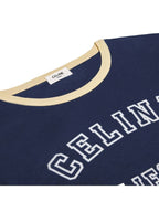 CELINE California 70s Cotton Jersey Short Sleeve T-shirt Bleu