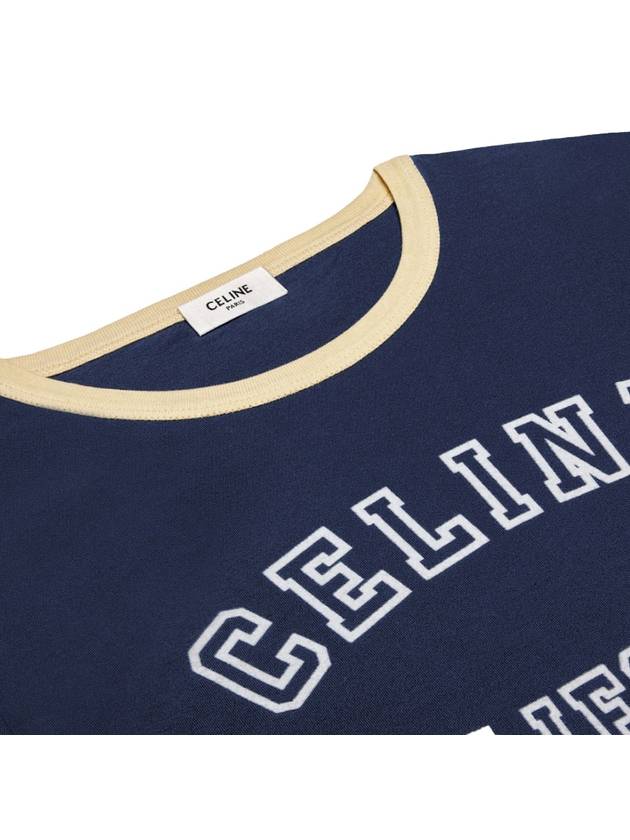 CELINE California 70s Cotton Jersey Short Sleeve T-shirt Bleu