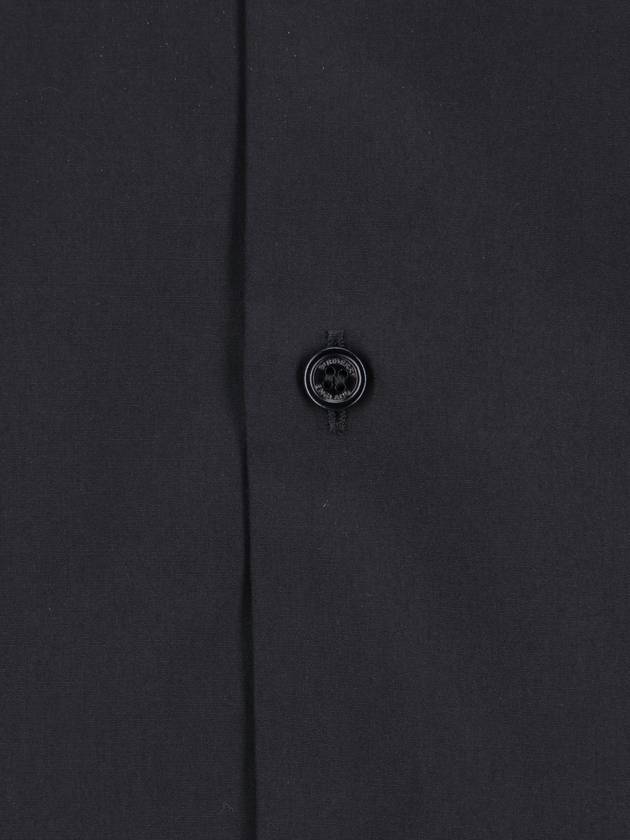 Burberry Embroidered EKD Stretch Cotton Long Sleeve Shirt Black