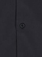 Burberry Embroidered EKD Stretch Cotton Long Sleeve Shirt Black