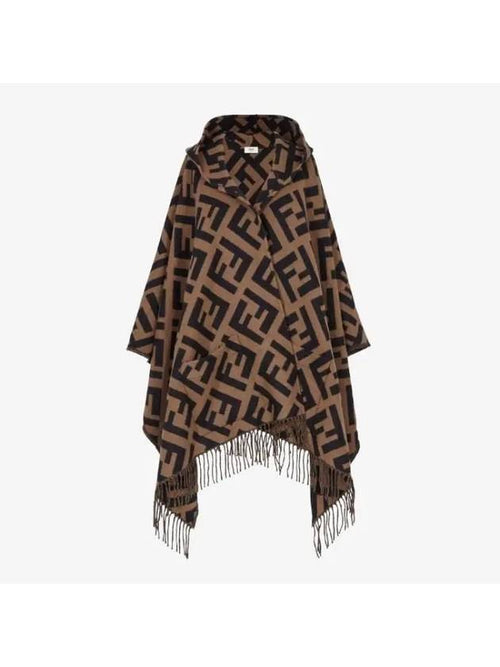 Fendi Brown Cashmere Poncho FXX711AEOSF0QE1