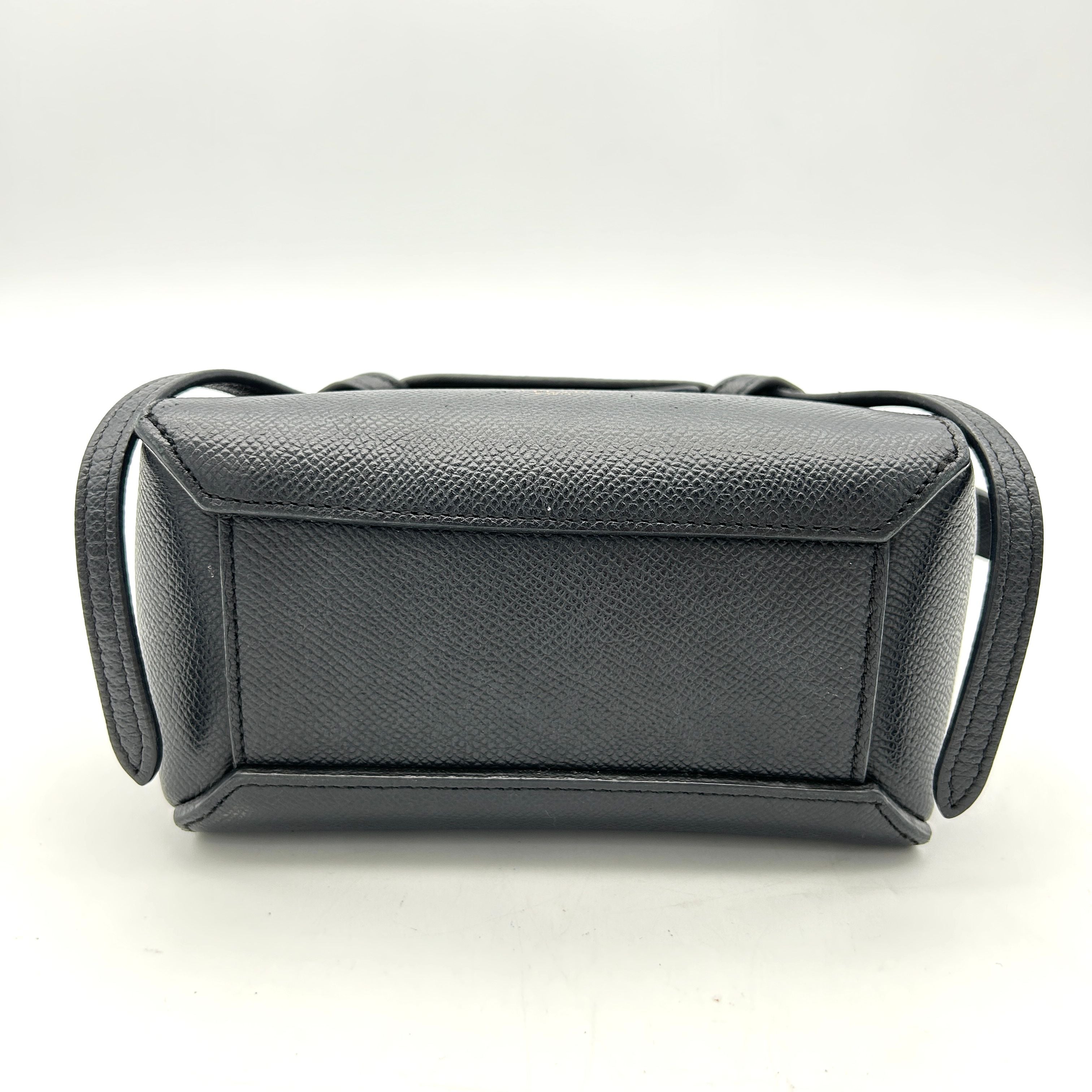 CELINE Mini Grained Calfskin Pico Belt Bag Grey LA32963