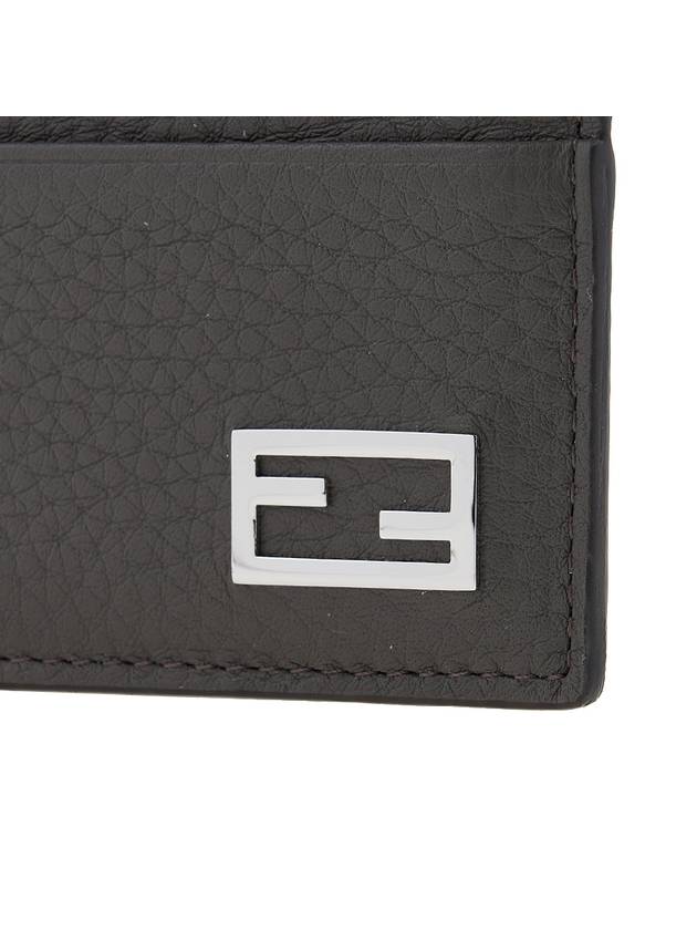 Fendi Baguette Leather Card Wallet Grey