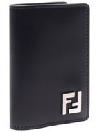 Fendi FF Square Leather Card Wallet Black