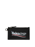 Balenciaga Wave Logo Strap Card Wallet Black
