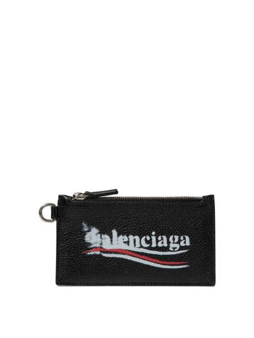 Balenciaga Wave Logo Strap Card Wallet Black
