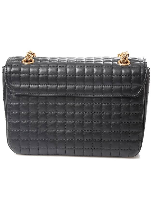 CELINE Quilted C Medium Shoulder Bag Black