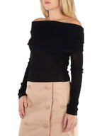 Burberry ribbed knit off-shoulder top