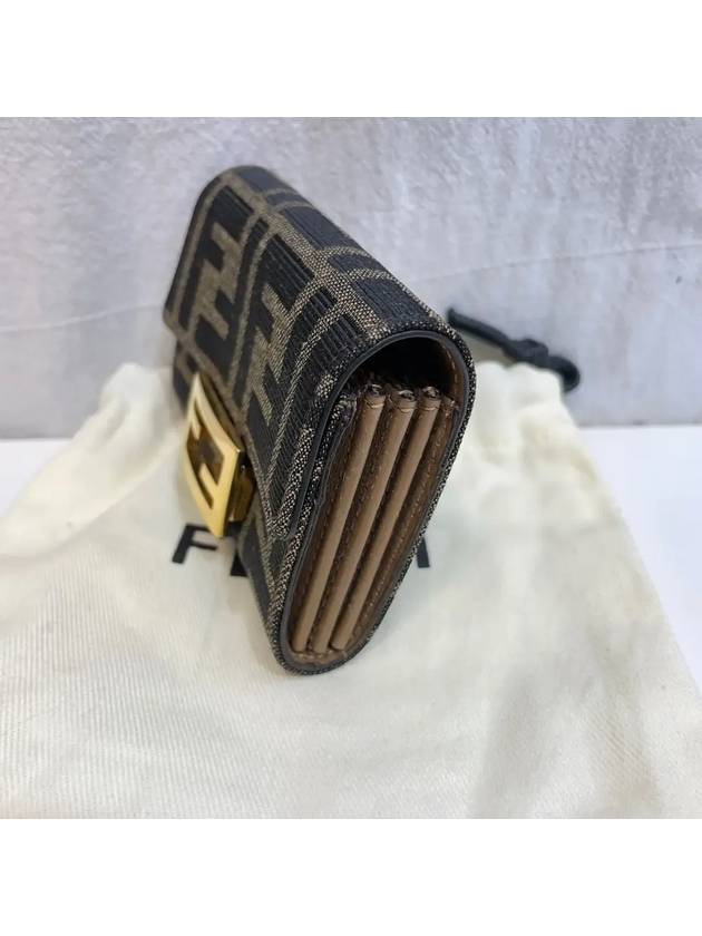 Fendi 8M0416 FF logo fabric baguette card holder wallet