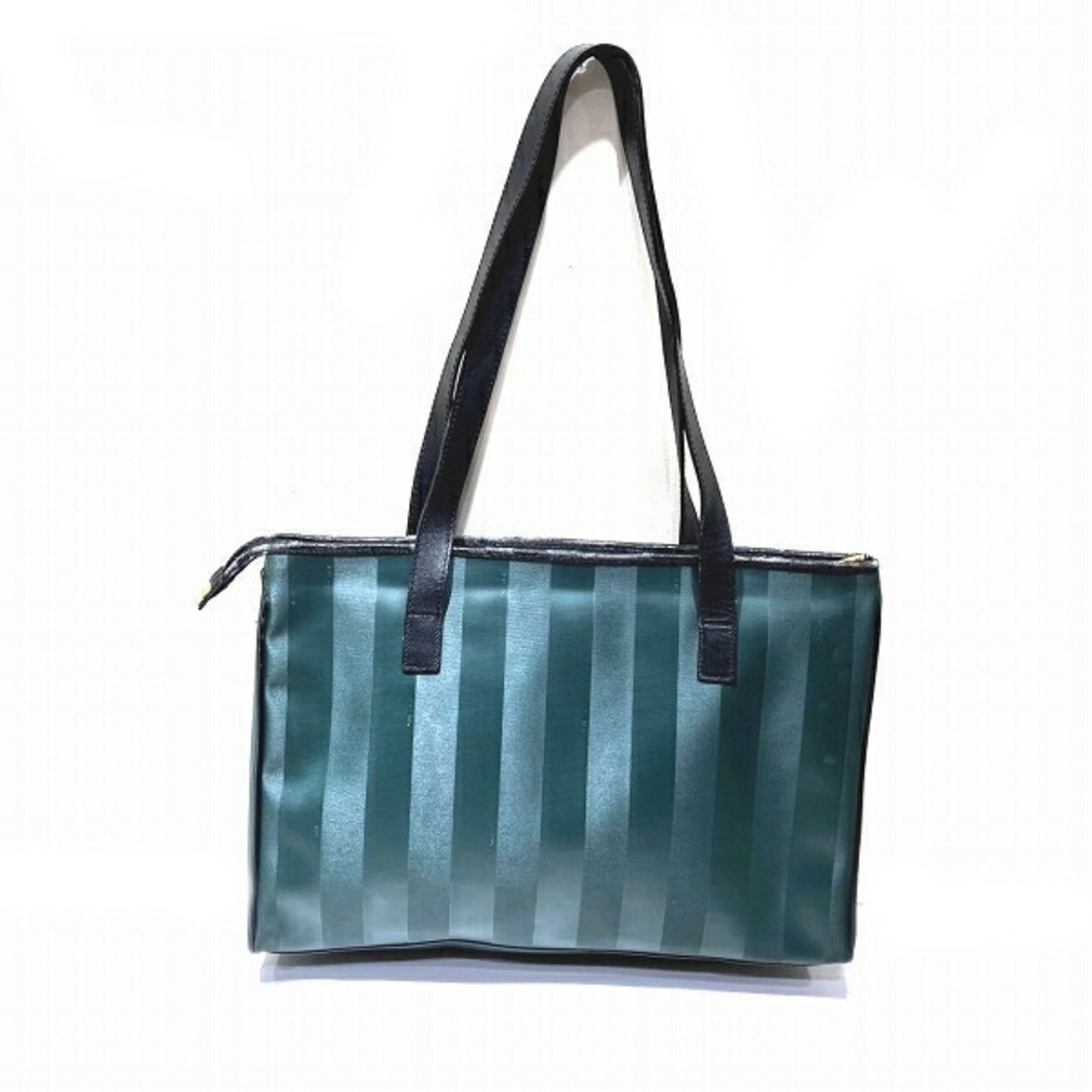 Fendi Pequin   Leather Pvc Shoulder Bag Tote Bag ()