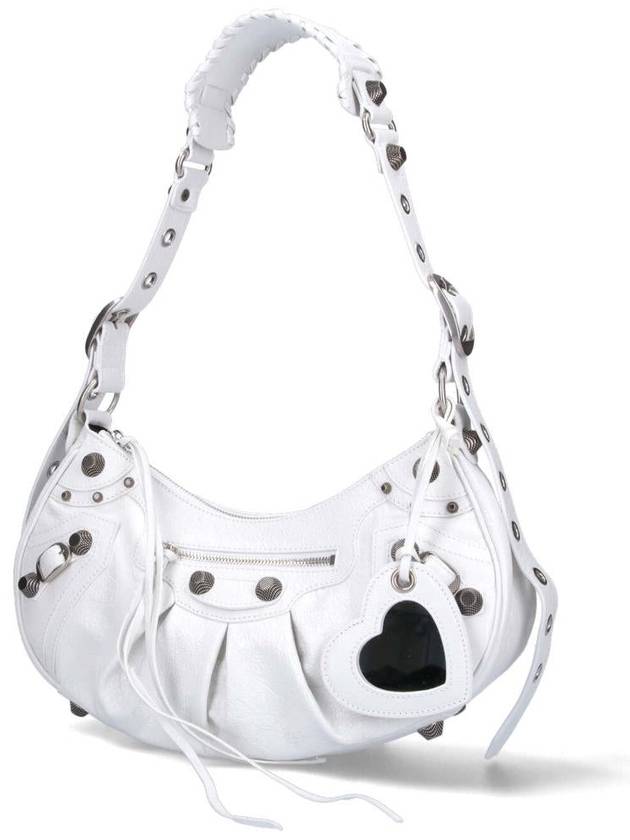 Balenciaga Le Cagole Small Leather Shoulder Bag White
