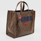 Fendi Brown Zucca Coated Canvas Large Mania Shopper Tote