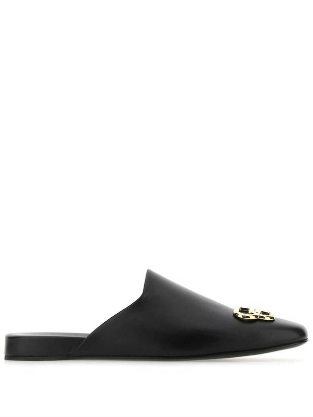 Balenciaga BB Logo Leather Mule Black