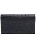 Bottega Veneta Bottega Veneta Black Ostrich Long Wallet
